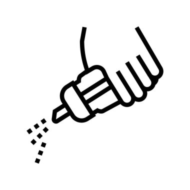 El tuzlama tabağı ikon vektörü. El tuzlama tabelaları. izole edilmiş çizgi simgesi siyah illüstrasyon