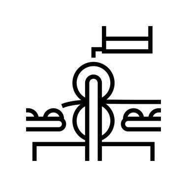 Basınçlı tekerlek taşıma hattı ikon vektörü. Basınçlı tekerlek taşıyıcı işareti. izole edilmiş çizgi simgesi siyah illüstrasyon