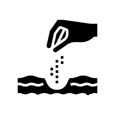 Tohumları kabartma ikon vektörüne ekiyorum. Tohumları tohum işaretiyle ekiyorum. izole edilmiş çizgi simgesi siyah illüstrasyon