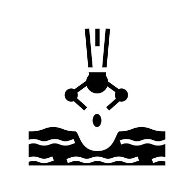 Mekanik robot sembol vektörü ekiyor. Mekanik robot ekme işareti. izole edilmiş çizgi simgesi siyah illüstrasyon