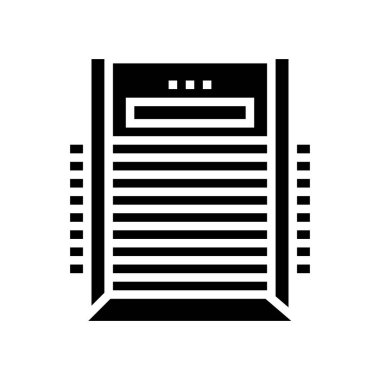 Kaplama kurutma makinesi glyph ikon vektörü. Kurutma makinesi işareti. izole edilmiş çizgi simgesi siyah illüstrasyon