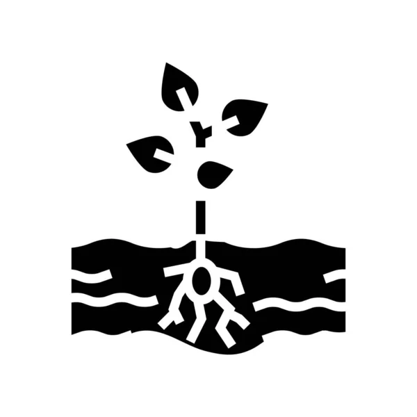 Αναπτυσσόμενο Διάνυσμα Εικονιδίου Γλυφ Φυτών Καλλιέργεια Πινακίδας Φυτών Απομονωμένο Σύμβολο — Διανυσματικό Αρχείο
