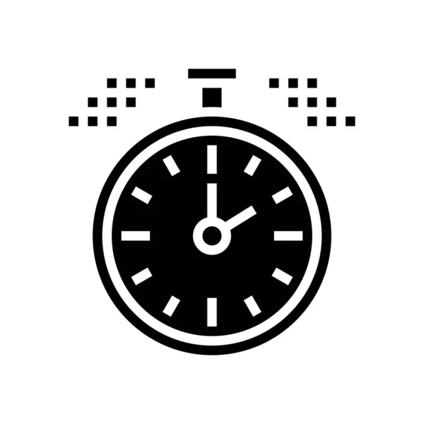 Watch Time Glyph Icon Vector Watch Time Sign Isolated Contour — Stock Vector