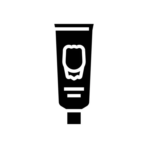 Zahnpastatuben Glyphen Symbolvektor Zahnpastatubenzeichen Isolierte Kontur Symbol Schwarze Abbildung — Stockvektor