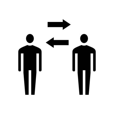 İnsan iletişim sembolü vektörü. İnsan iletişim işareti. izole edilmiş çizgi simgesi siyah illüstrasyon