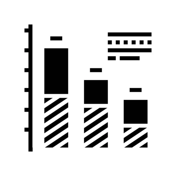 财务图表字形图标向量 财务图表符号 孤立的等高线符号黑色插图 — 图库矢量图片