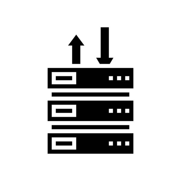 Centro Datos Glifo Icono Vector Señal Del Centro Datos Contorno — Vector de stock