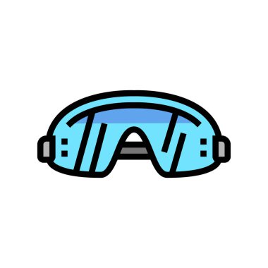 Gözlüklü wingsuit renk simgesi vektörü. Gözlüklü wingsuit alet tabelası. izole edilmiş sembol çizimi