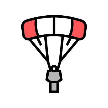 Uçan paraşütçü renk ikonu vektörü. Uçan paraşütçü işareti. izole edilmiş sembol çizimi