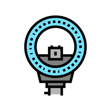 Fotoğraf makinesi renk ikonu vektörü için öncü flaş. Fotoğraf makinesi tabelasına öncülük etti. izole edilmiş sembol çizimi