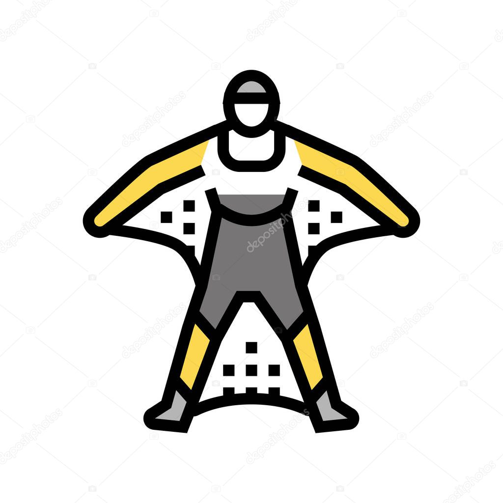 wingsuit flight sport man color icon vector. wingsuit flight sport man sign. isolated symbol illustration