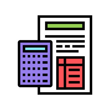 mortgage renk ikonu vektörü hesaplanıyor. İpotek tabelası hesaplanıyor. izole edilmiş sembol çizimi