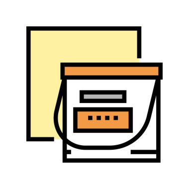 yalıtım malzemesi renk ikonu vektörü. Yalıtım malzemesi kabı işareti. izole edilmiş sembol çizimi