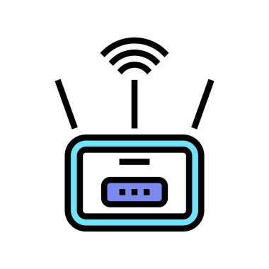 Kablosuz yönlendirici renk ikonu vektörü. Kablosuz ağ yönlendirici işareti. izole edilmiş sembol çizimi