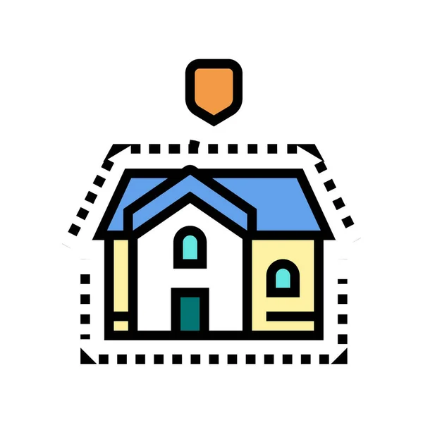 房子绝缘颜色图标矢量 房屋绝缘标志 孤立的符号说明 — 图库矢量图片