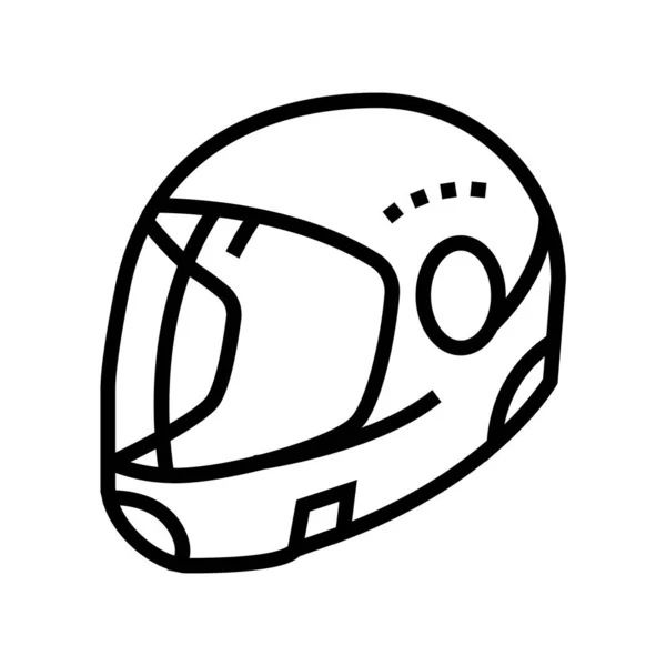 Protección Casco Línea Icono Vector Señal Casco Protección Contorno Aislado — Archivo Imágenes Vectoriales