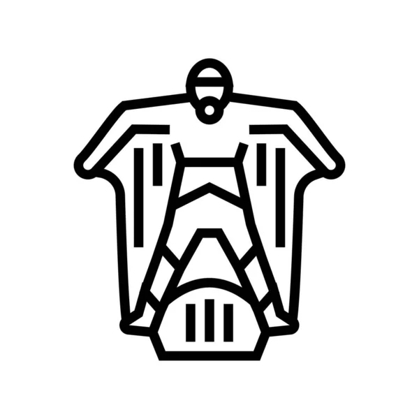 Wingsuit Sportler Linie Symbol Vektor Wingsuit Sportler Zeichen Isolierte Kontur — Stockvektor