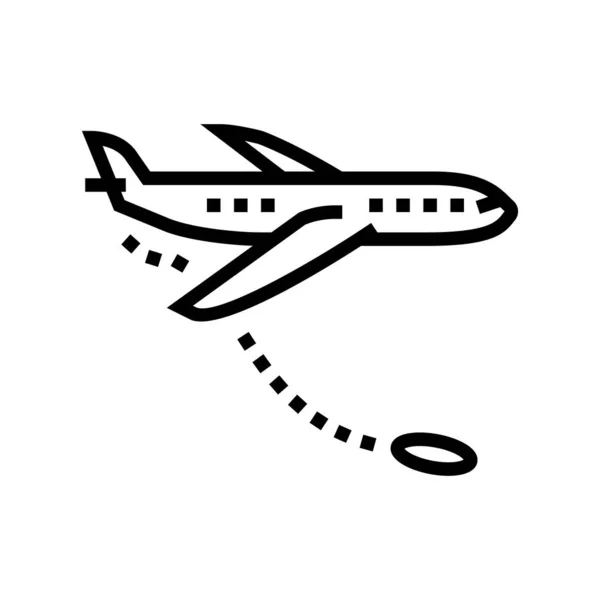 Sauter Vecteur Icône Ligne Avion Sauter Panneau Avion Symbole Contour — Image vectorielle