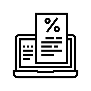 İnternet ipoteği ödemesi tavsiye hattı ikon vektörü. İnternet ipoteği ödemesi tavsiyesi işareti. izole edilmiş çizgi simgesi siyah illüstrasyon