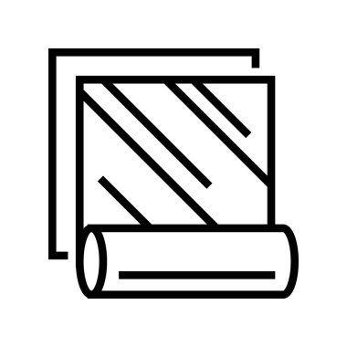 duvar tabaka çizgisi ikon vektörüyle karşı karşıya. Duvar tabelalarına bak. izole edilmiş çizgi simgesi siyah illüstrasyon