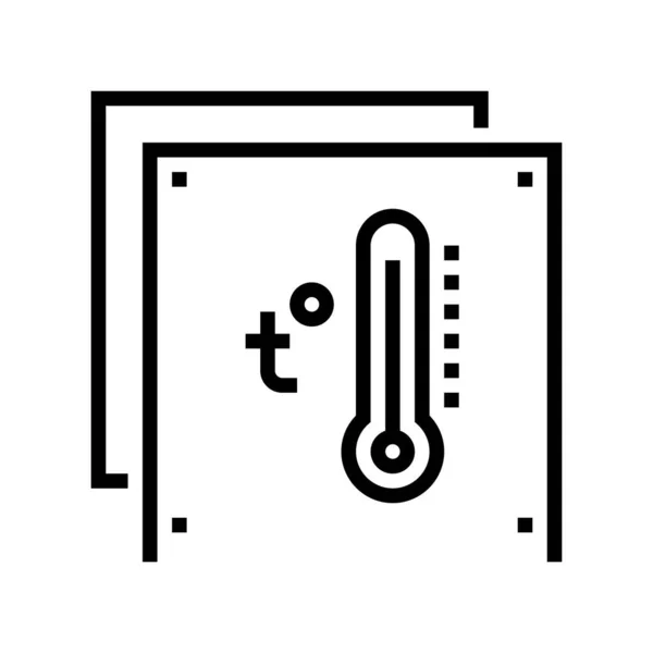 保温层线图标矢量 保温层标志 孤立的等高线符号黑色插图 — 图库矢量图片