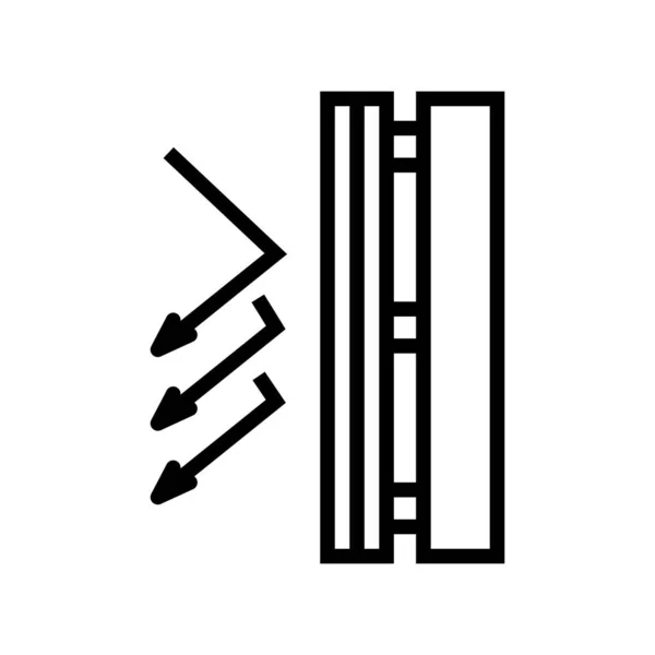 防風層線アイコンベクトル 防風層の標識 隔離された輪郭シンボルブラックイラスト — ストックベクタ