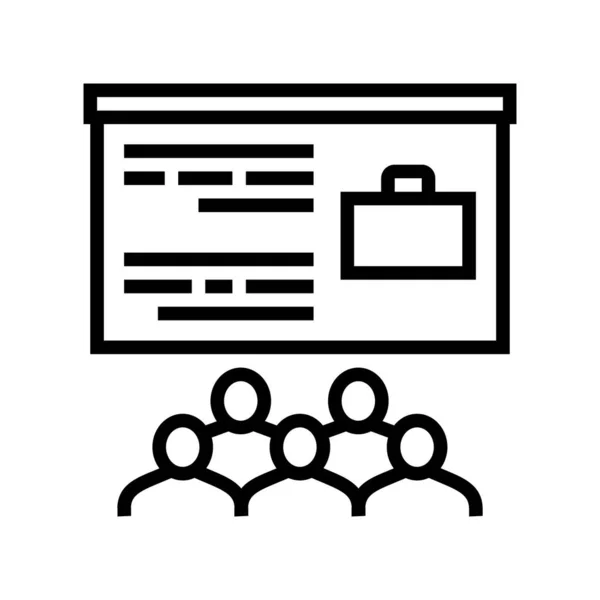 Business Conference Meeting Line Icon Vektor Business Conference Meeting Zeichen — Stockvektor