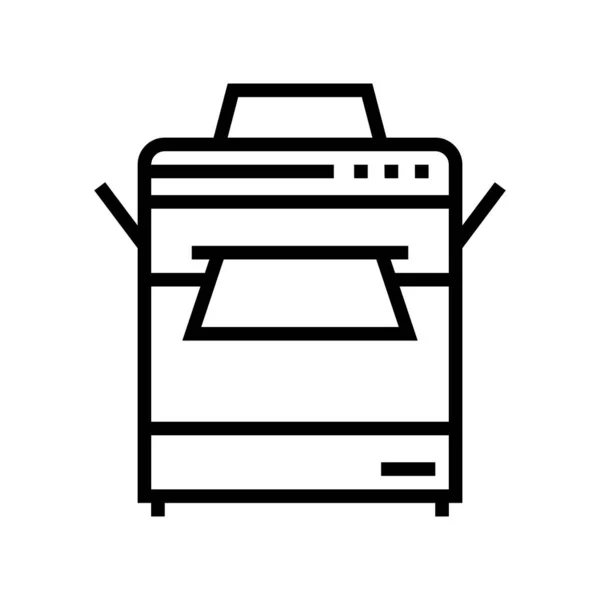 Impresora Línea Dispositivo Oficina Icono Vector Señal Dispositivo Oficina Impresora — Vector de stock