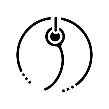 Paraşütçü kordonu ekipmanı glyph ikon vektörü. Paraşütçü kordonu teçhizatı. izole edilmiş çizgi simgesi siyah illüstrasyon