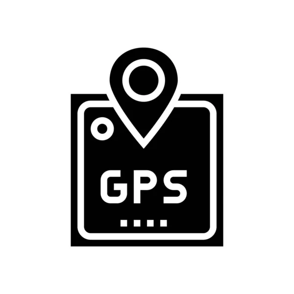 Gps Dispositivo Glifo Icono Vector Gps Señal Dispositivo Contorno Aislado — Archivo Imágenes Vectoriales