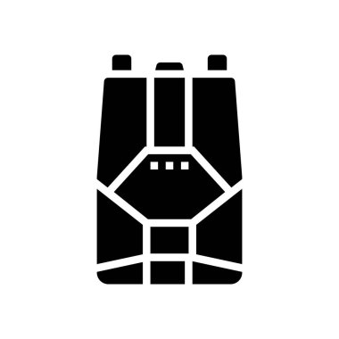 Paraşüt aracı sembol vektörü. Paraşüt araç işareti. izole edilmiş çizgi simgesi siyah illüstrasyon