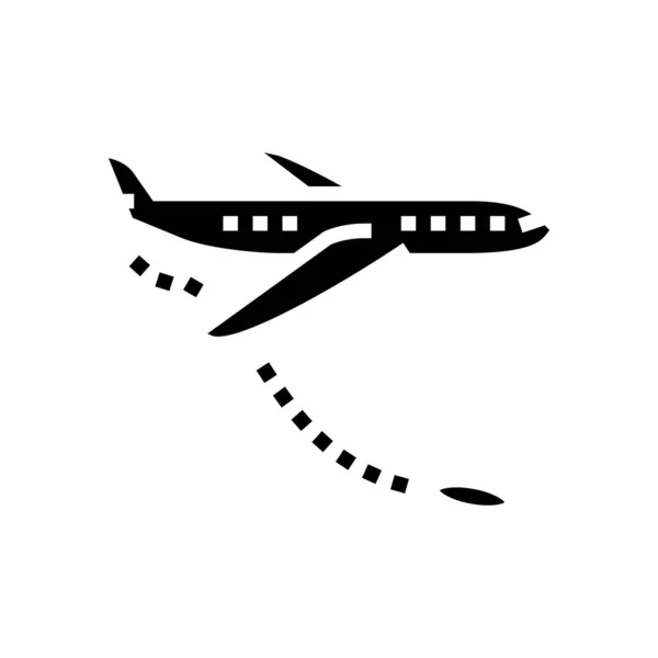 Sauter Avion Glyphe Icône Vecteur Sauter Panneau Avion Symbole Contour — Image vectorielle