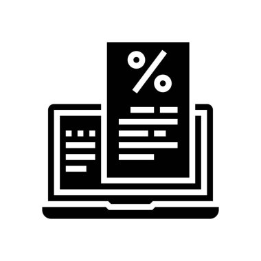 İnternet ipoteği ödeme tavsiyesi glyph ikon vektörü. İnternet ipoteği ödemesi tavsiyesi işareti. izole edilmiş çizgi simgesi siyah illüstrasyon