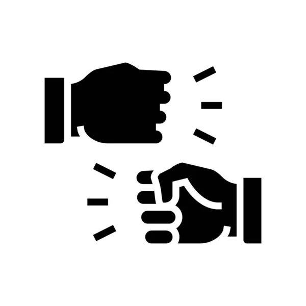 Вектор Піктограми Гліфа Руки Знак Суперечки Вручну Ізольований Символ Контуру — стоковий вектор