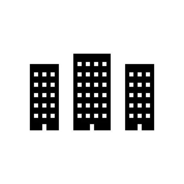 Stadthöhen Glyphen Symbolvektor Stadthohe Gebäude Signalisieren Isolierte Kontur Symbol Schwarze — Stockvektor