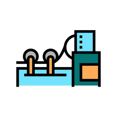 kağıt kaydırma sistemi renk ikonu vektörü. Kağıt rulo sistem işareti. izole edilmiş sembol çizimi