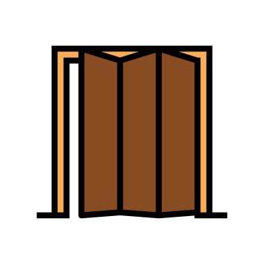 Katlanan kapı rengi ikon vektörü. Katlanan kapı işareti. izole edilmiş sembol çizimi