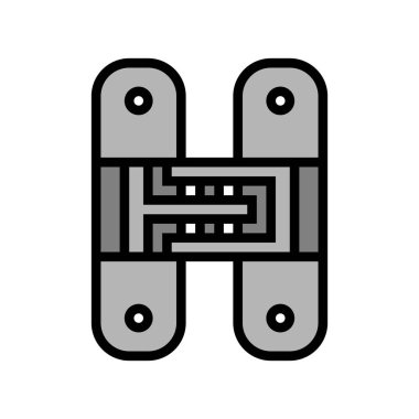 gizli menteşeler renk simgesi vektörü. Gizli menteşeler işareti. izole edilmiş sembol çizimi