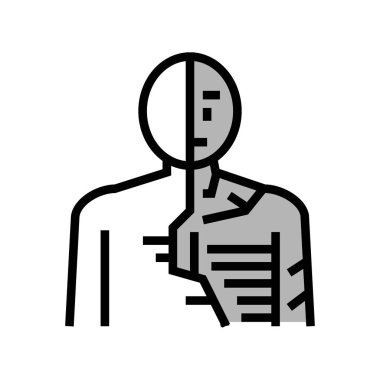 Android robot insan renk ikonu vektörü. Android robot insan işareti. izole edilmiş sembol çizimi