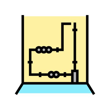 Elektrik kablosu renk ikonu vektörü. Elektrik kablosu işareti. izole edilmiş sembol çizimi