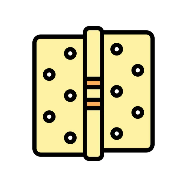 Дверні Петлі Вектор Кольору Піктограми Знак Дверних Петель Ізольована Ілюстрація — стоковий вектор