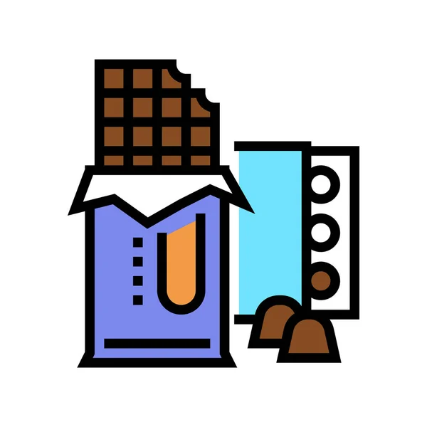 Vektor Barvy Čokoládového Výrobku Značka Čokoládového Výrobku Izolovaný Symbol Ilustrace — Stockový vektor