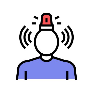 Stres psikolojik sorunları renk ikonu vektörü. Stresli psikolojik sorunlar işareti. izole edilmiş sembol çizimi