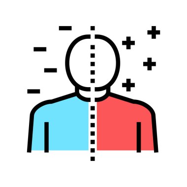 Bipolar bozukluk renk ikonu vektörü. Bipolar bozukluk işareti. izole edilmiş sembol çizimi