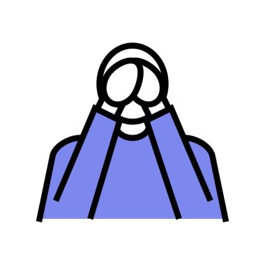 Yalnızlık psikolojik sorunlar renk ikonu vektörü. Yalnızlık psikolojik sorunlar işareti. izole edilmiş sembol çizimi