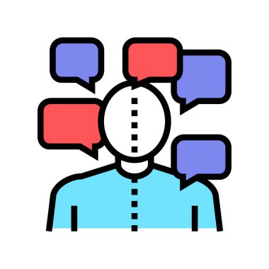 Manik depresif psikolojik hastalık renk ikonu taşıyıcısı. Manik depresif psikolojik hastalık işareti. izole edilmiş sembol çizimi