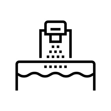 çamaşır makinesi çizgi ikon vektörü. Çamaşır makinesi işareti. izole edilmiş çizgi simgesi siyah illüstrasyon