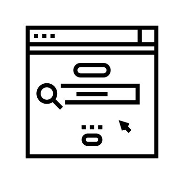 İnternet çizgisi ikon vektöründe sörf. İnternet tabelasında sörf yapmak. izole edilmiş çizgi simgesi siyah illüstrasyon