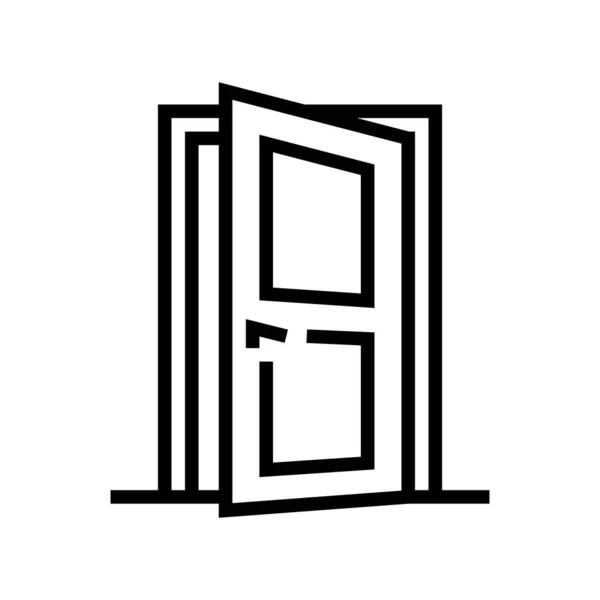 Entrada Puerta Línea Icono Vector Señal Entrada Contorno Aislado Símbolo — Vector de stock