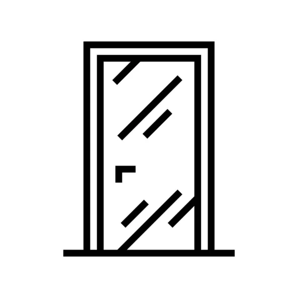 Symbolvektor Für Die Gläserne Tür Glas Türschild Isolierte Kontur Symbol — Stockvektor